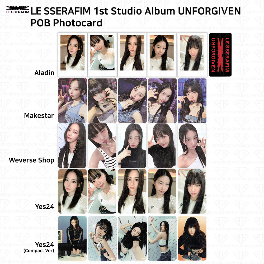 Le Sserafim 1st Studio Album Unforgiven Makestar Weverse YES24 POB