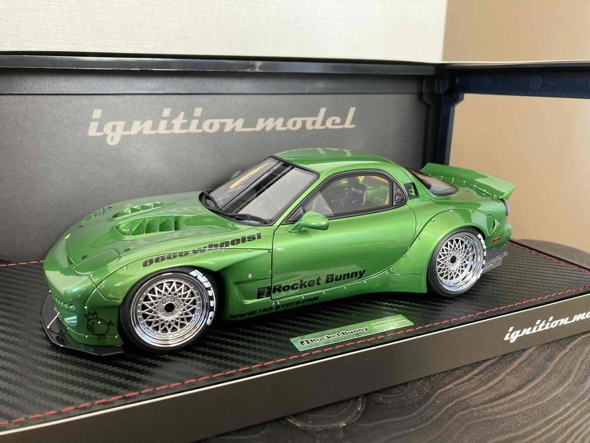 RARE* Ignition Model 1/18 Rocket Bunny Mazda RX-7 FD3S Green