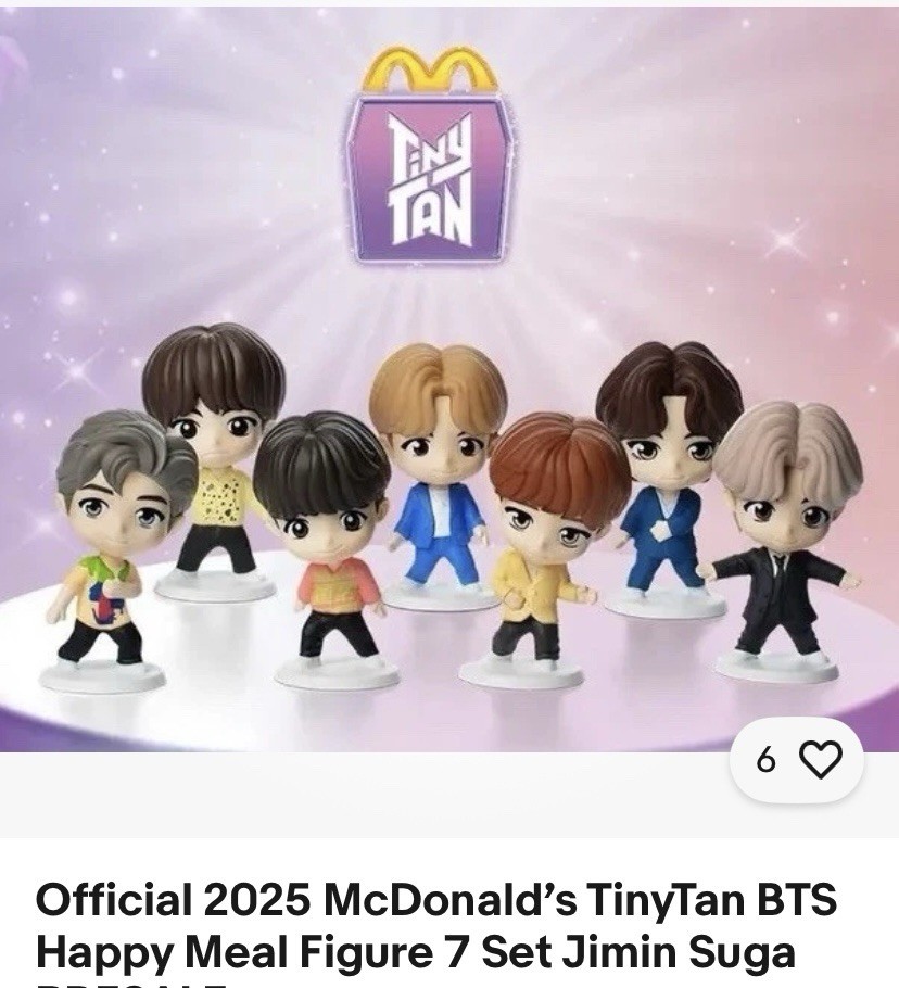 Official 2025 McDonald's TinyTan BTSHappy Meal Figure 7 Set Jimin
