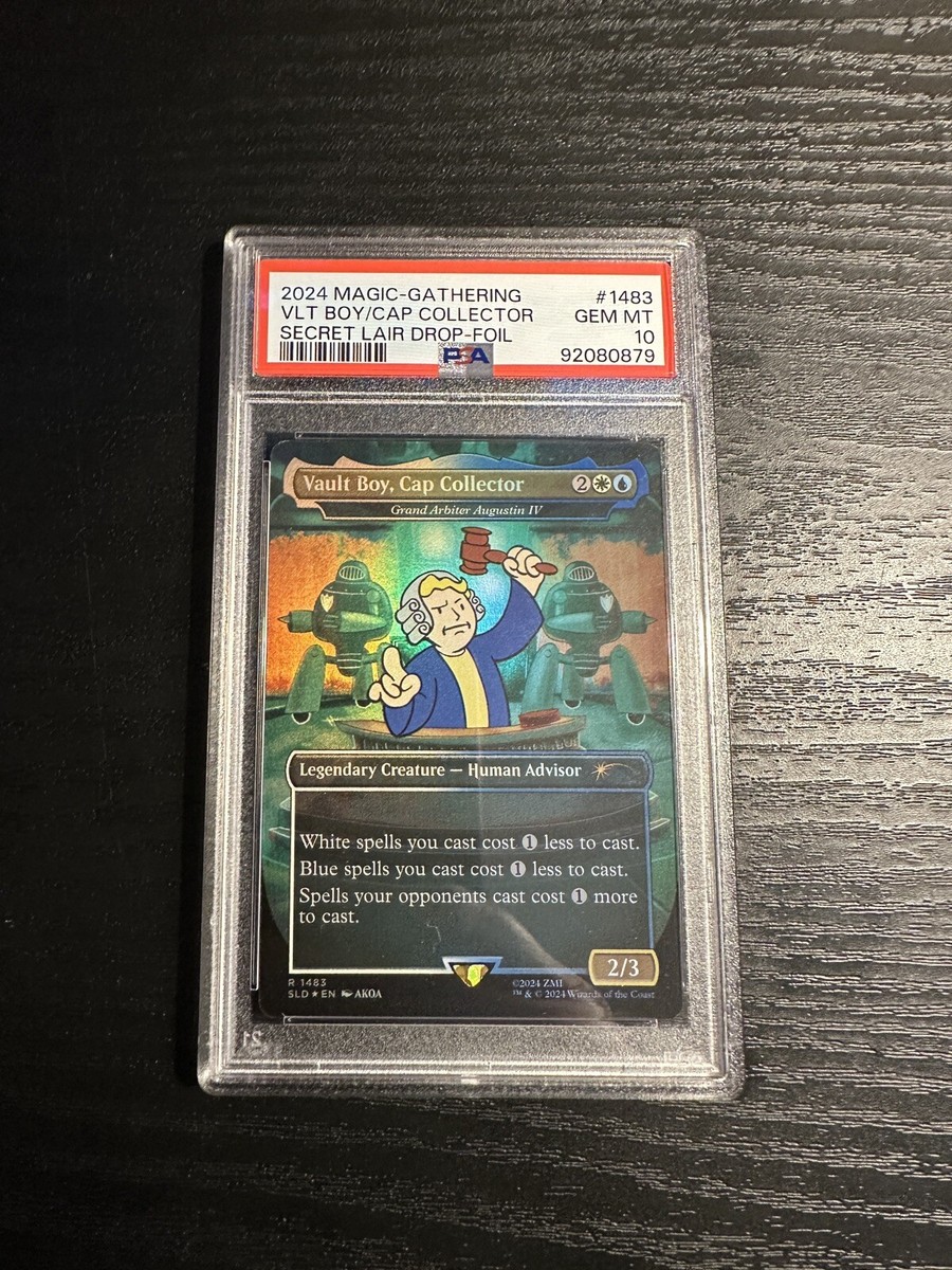PSA 10 MTG Vault Boy, Cap Collector *RAINBOW FOIL* Fallout Secret
