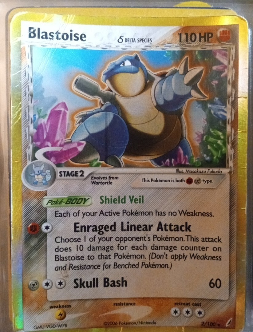 Blastoise #2/100 Pokémon Card 2006, Crystal Guardians, Delta