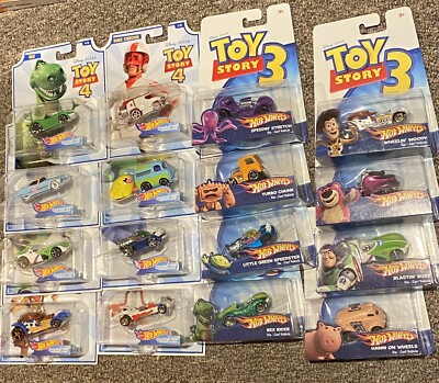 Hot Wheels TOY STORY 3 & 4 Each COMPLETE SET Of 8 Total 16 Disney