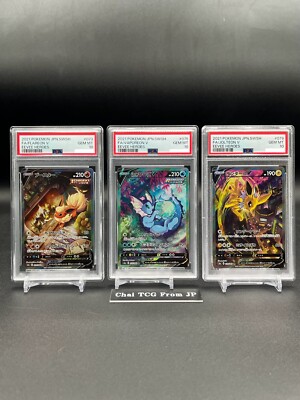PSA 10 Vaporeon Flareon Jolteon V SA SR Set Eevee Heroes Pokemon