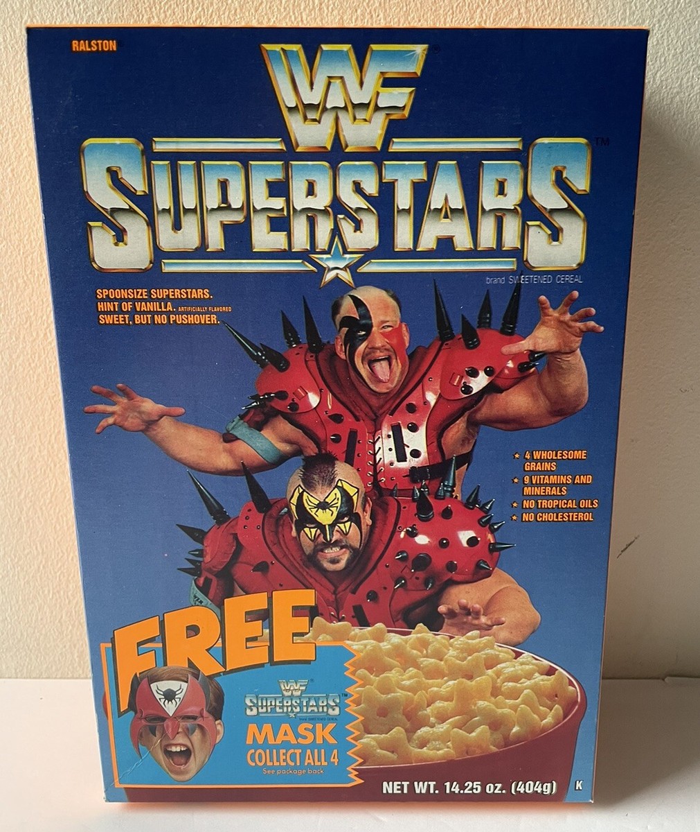 Vintage 1991 WWF Superstars Cereal Road Warriors LoD Cereal Box