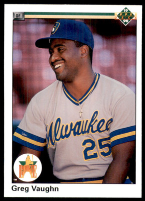 1990 Upper Deck Greg Vaughn Milwaukee Brewers #25 | eBay