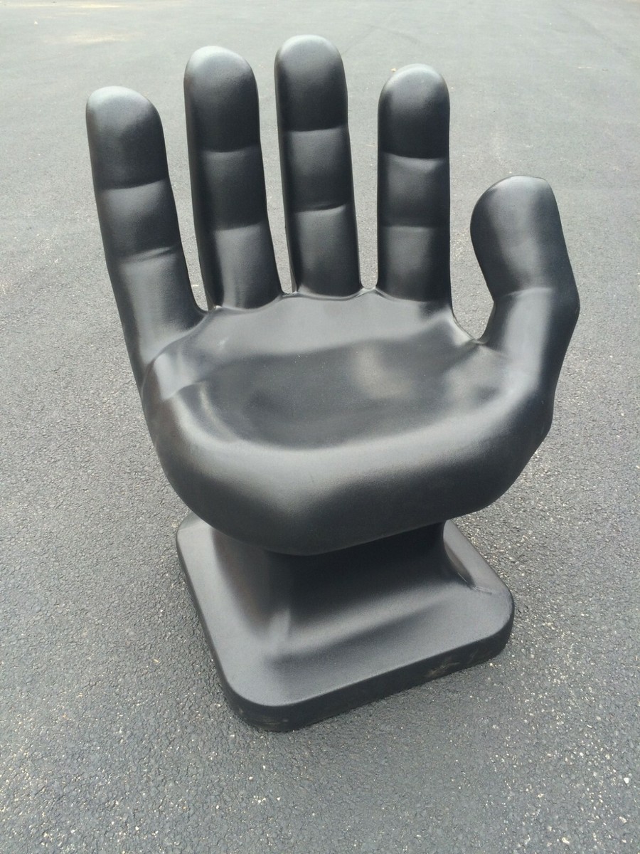 GIANT Black right HAND SHAPED CHAIR 32