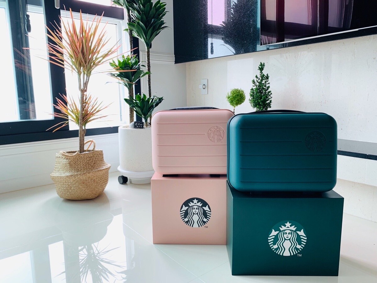 2020 Starbucks Korea Summer Ready Bag/Carry-On Luggage Green/Pink