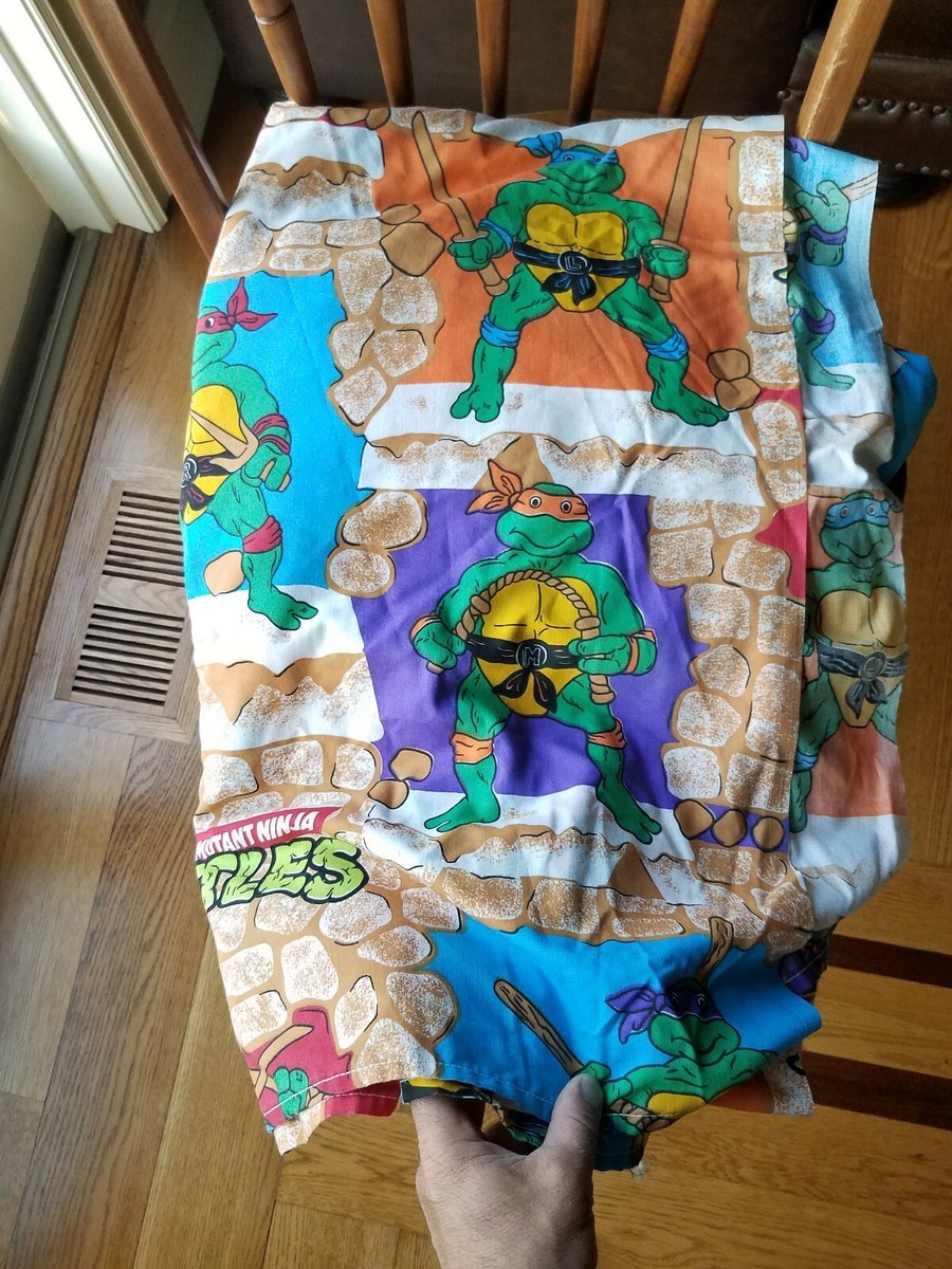 Vintage 80's Teenage Mutant Ninja Turtles Bed Sheets 2 PC For