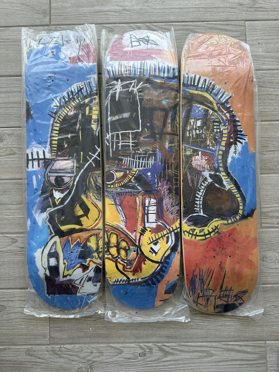 Jean Michel Basquiat “Skull” The Skate Room Triptych Skateboards