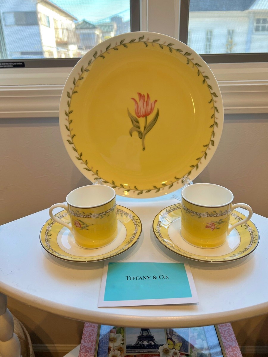 Tiffany & Co. Pink Tulip by Sybil Connolly Tea Saucer and Plate