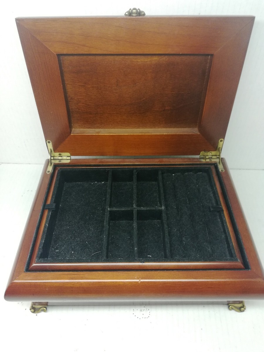 1998 Bombay Company Music Jewelry Box Cherry Wood Chest WONDERFUL
