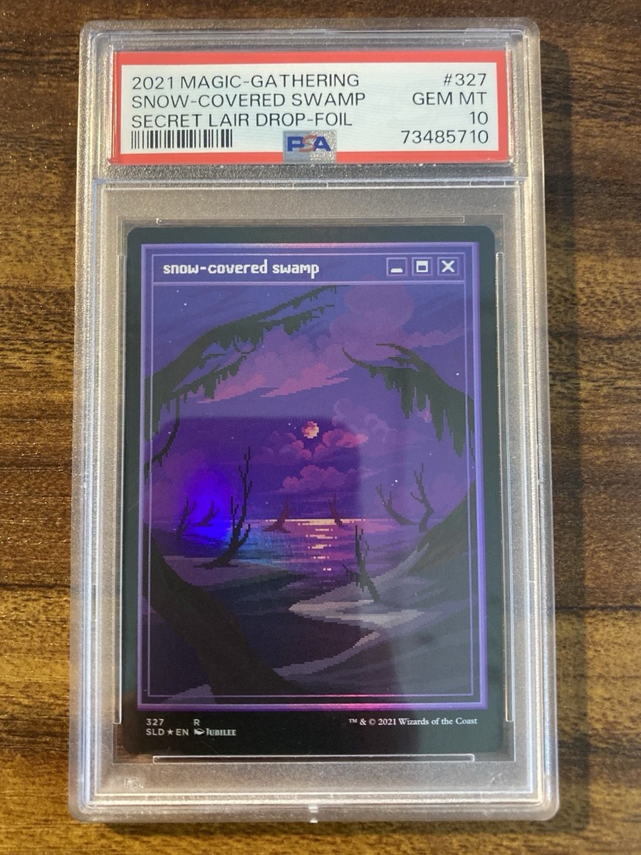 MTG✨Pixel SNOW-COVERED SWAMP (Full Art) FOIL✨SLD PSA 10 RARE