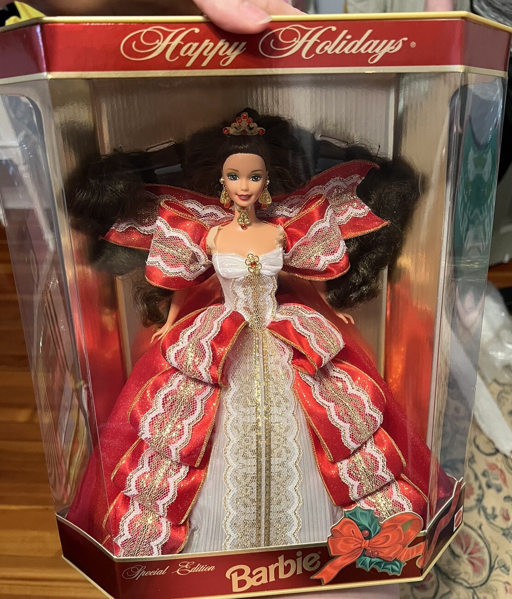 Error On Box. 1997 10th Anniversary Holiday Barbie Rare Mistake
