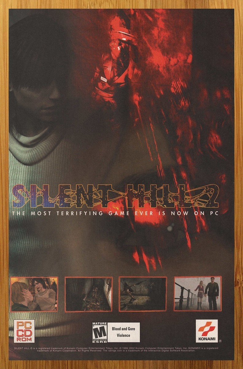 2001 Silent Hill 2 PC PS2 Playstation 2 Vintage Print Ad/Poster