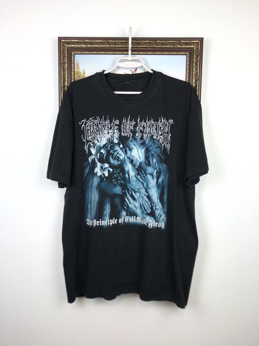 Vintage Cradle Of Filth Band Shirt Over Print Tee Black Rare Hype