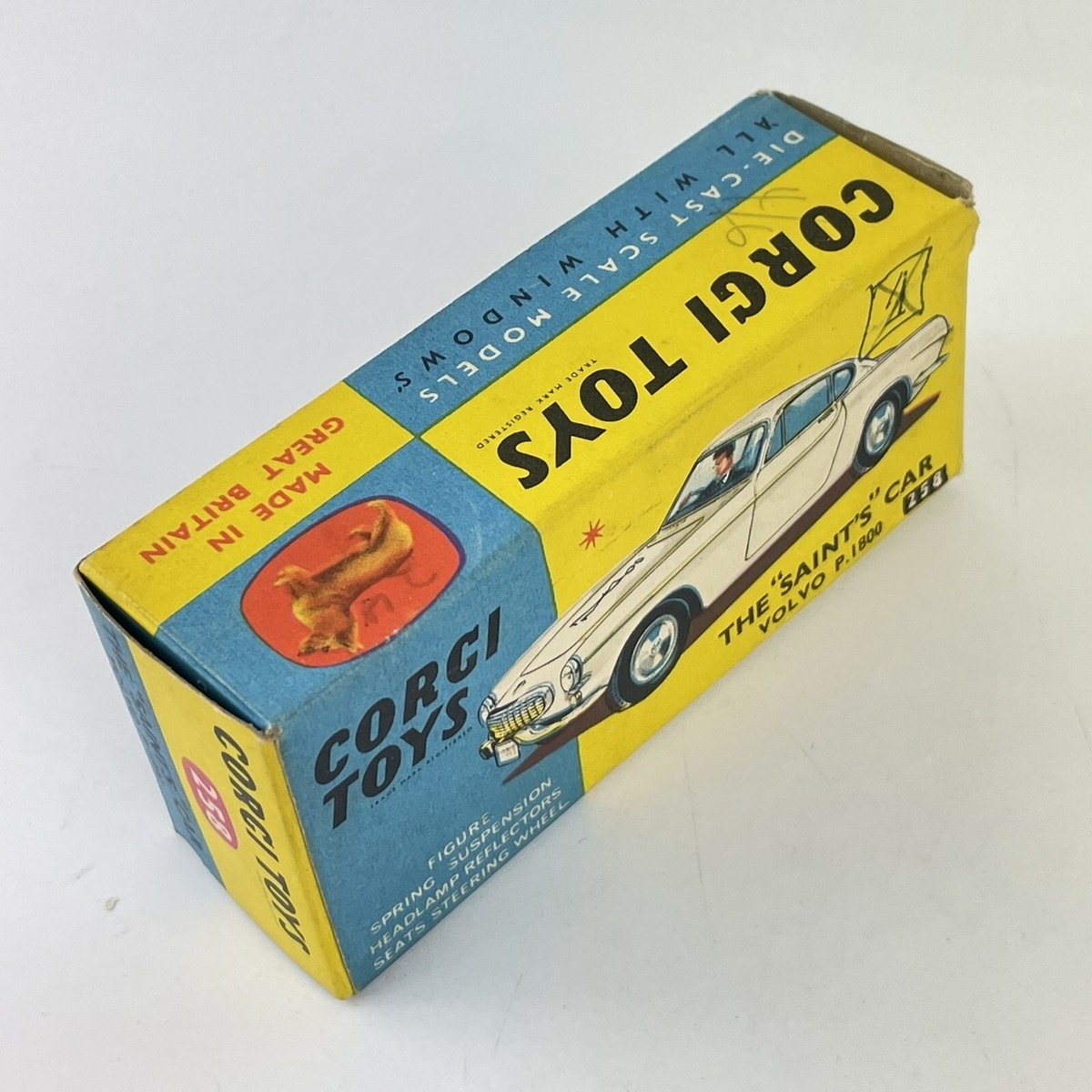 Vintage Boxed Corgi Toys No. 258 The Saints Car Volvo P1800 White