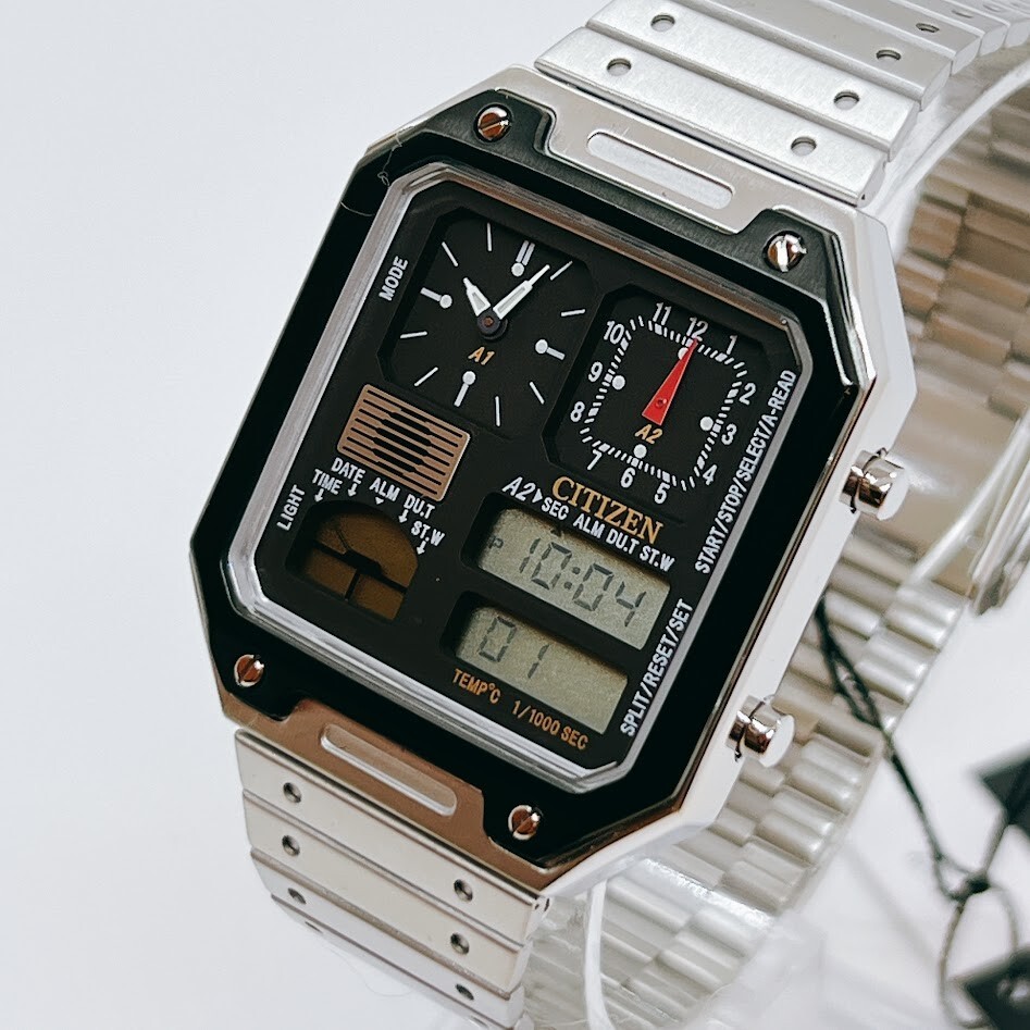 Citizen JG2126-69E Record Label Ana-digi Thermo Sensor Quartz