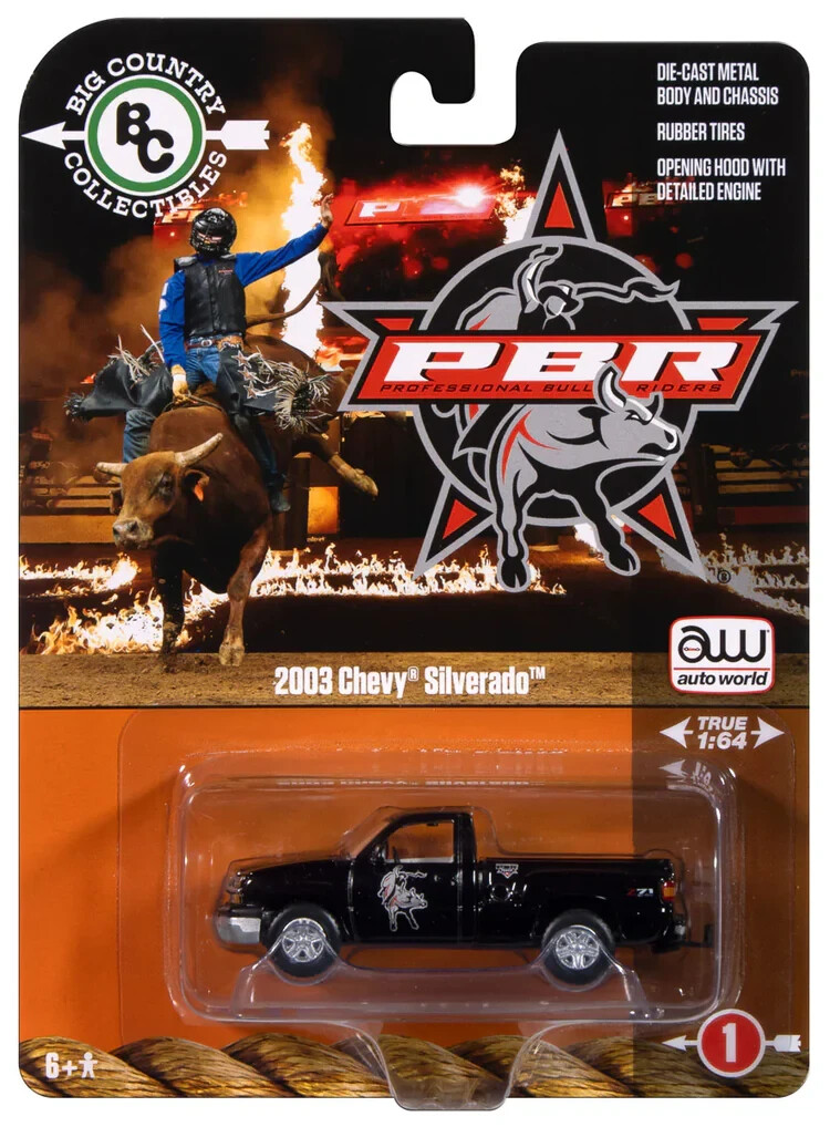 Auto World 1/64 BCC PBR Pro Bull Riders 2003 Chevy Silverado