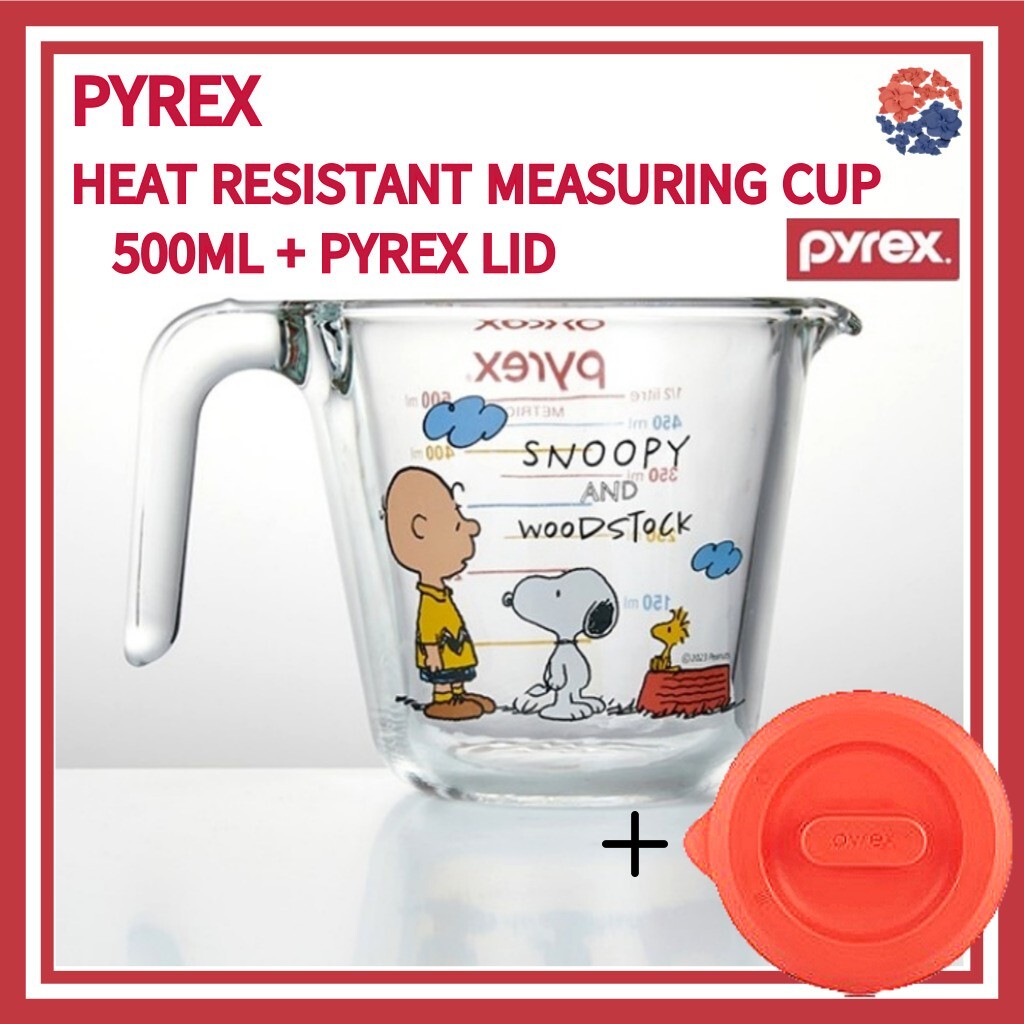 PYREX x PEANUTS SNOOPY Measuring Cup 500ml(16.9oz)+ Pyrex lid set