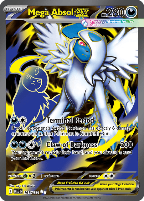 Pokémon TCG Mega Absol ex 161/132 Ultra Rare Mega Evolution Base