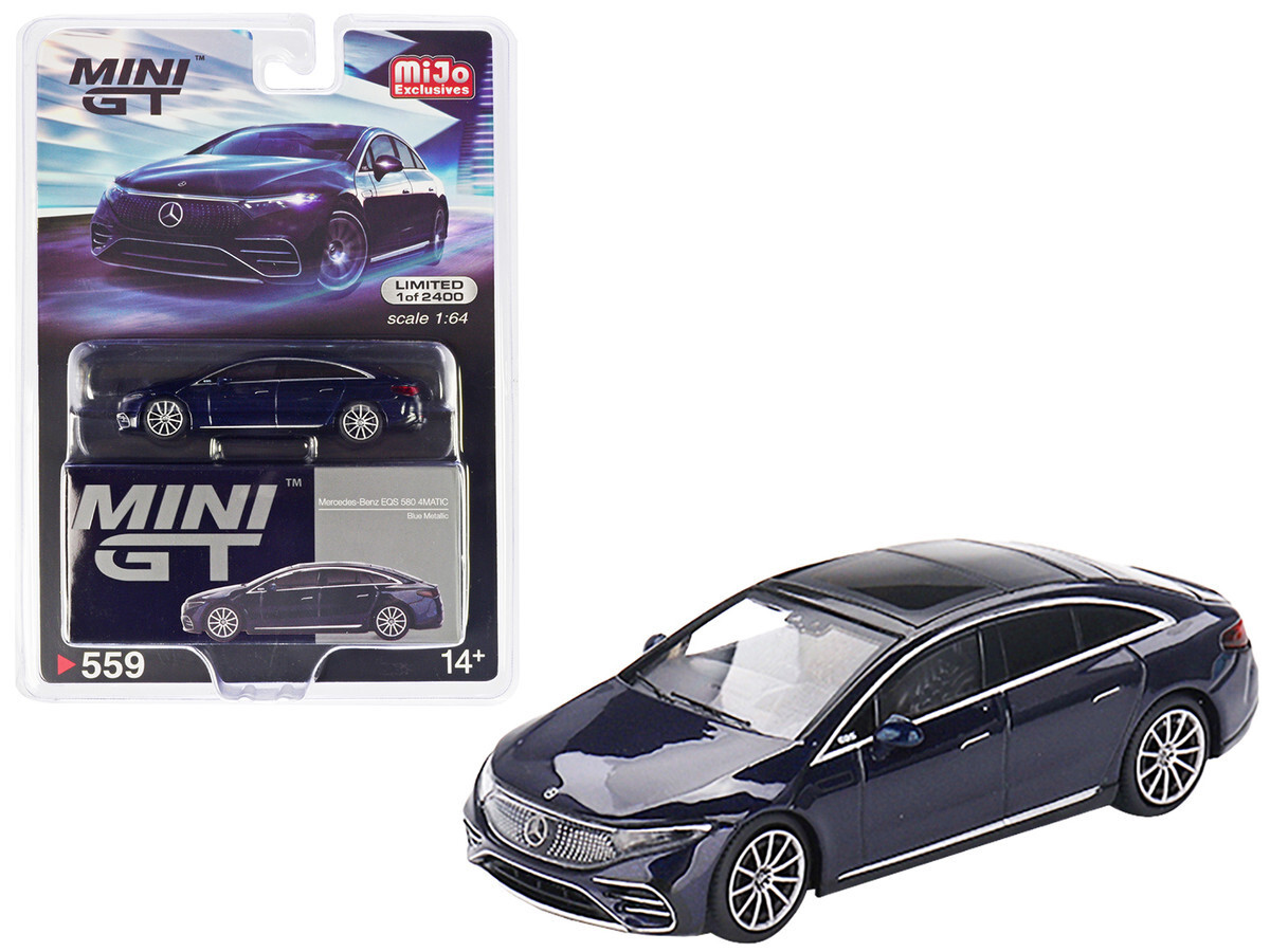 Mini GT Mercedes-Benz EQS 580 4MATIC Nautical Blue 1/64 Diecast
