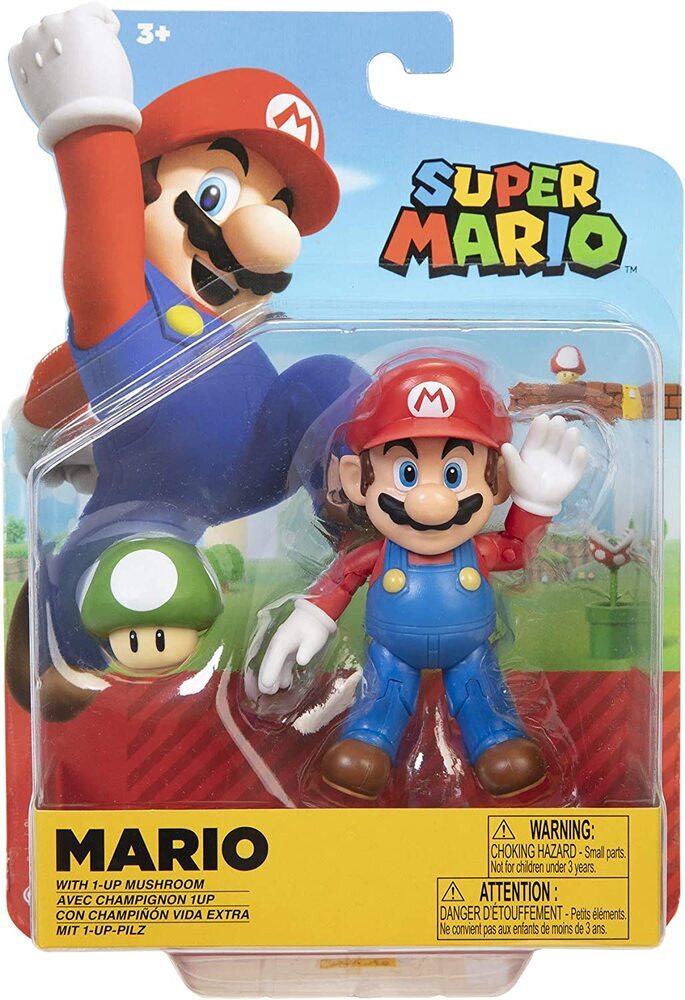 World of Nintendo Super Mario 4 inch Scale Mario with Mushroom