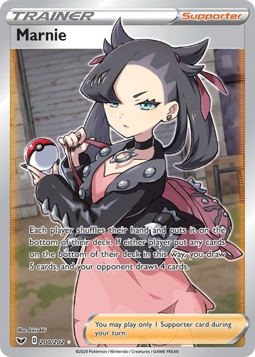 Marnie 200/202 Sword & Shield Holo Full Art Pokémon Card CGC 9