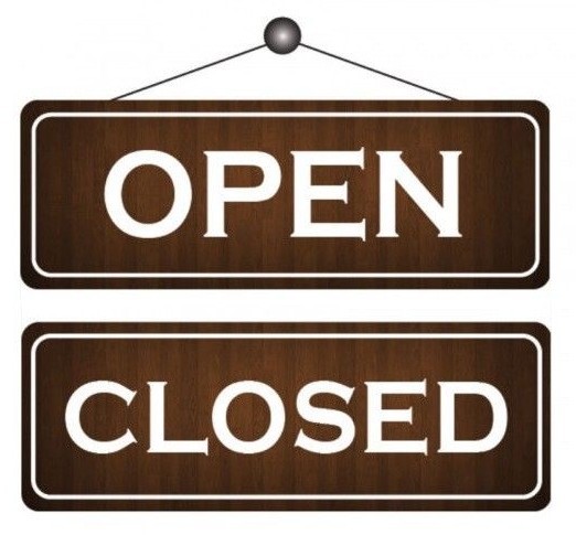 Open Closed Sign Reversible Wood Effect Notice Shop Sign 30 x