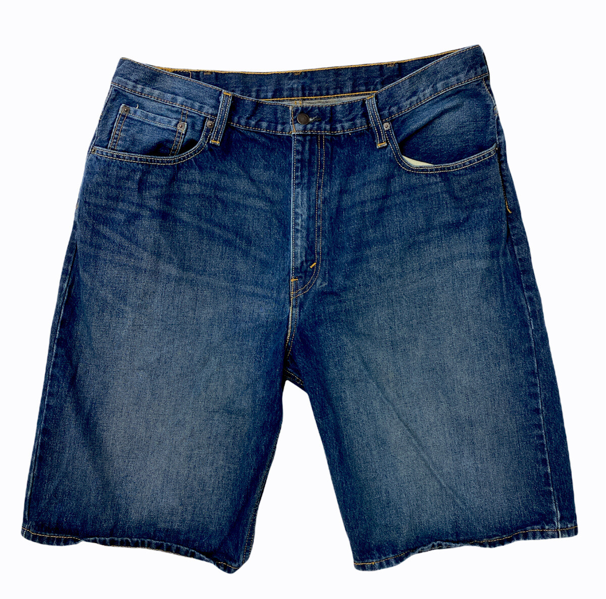 Levi's 569 Blue Denim Shorts Dark Wash Loose Straight Fit Mens
