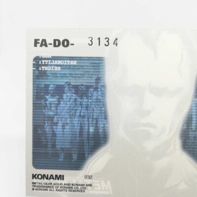 032 Decoy Octopus Metal Gear Solid Trading card Plastic Back
