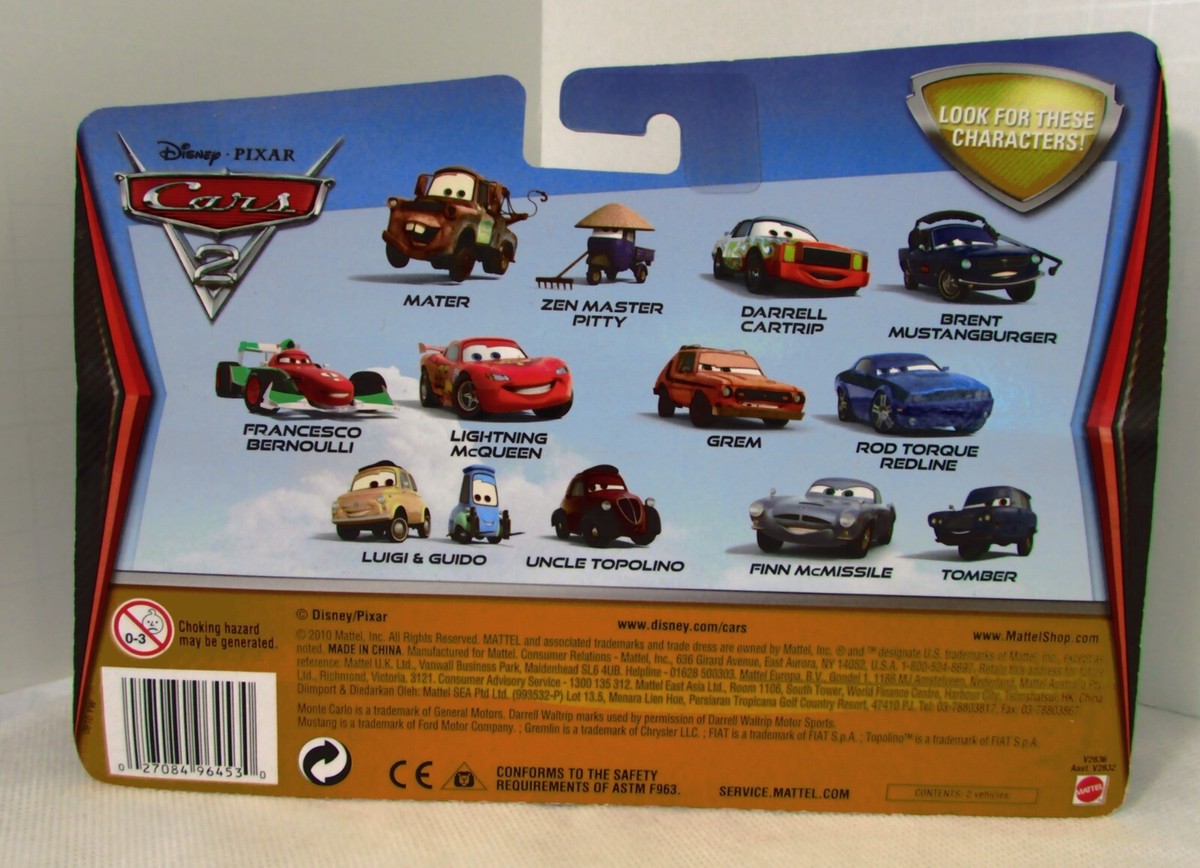 Disney Pixar Cars 2 Grem & Damaged Rod Torque Redline Diecast