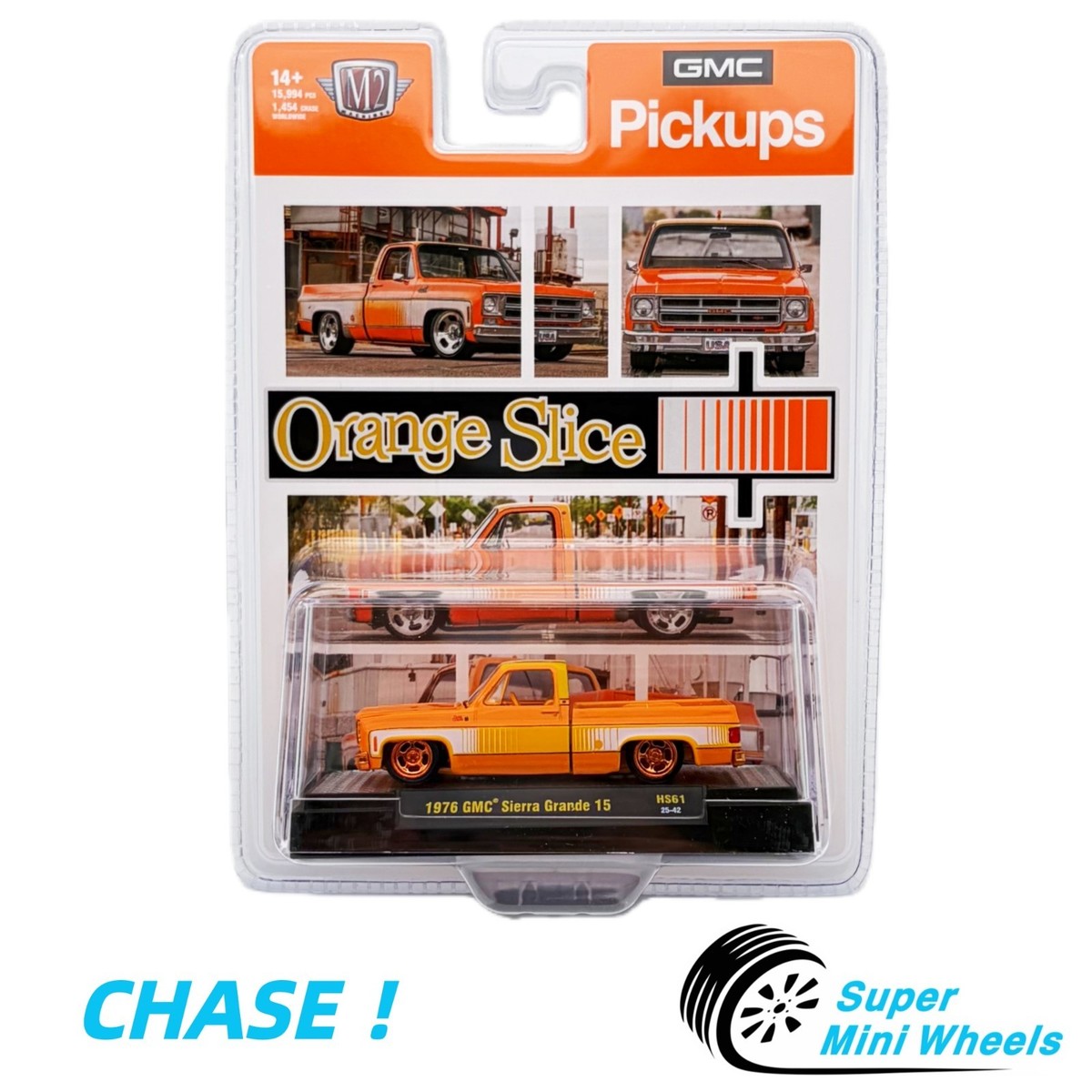 CHASE ！M2 Machines 1:64 1976 GMC Sierra Grande 15 “Orange Slice
