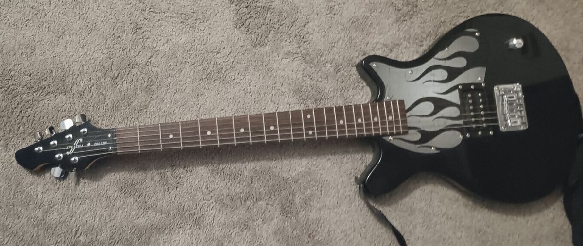 First Act ME1980 Electric Guitar Black With Flames 19801D23334
