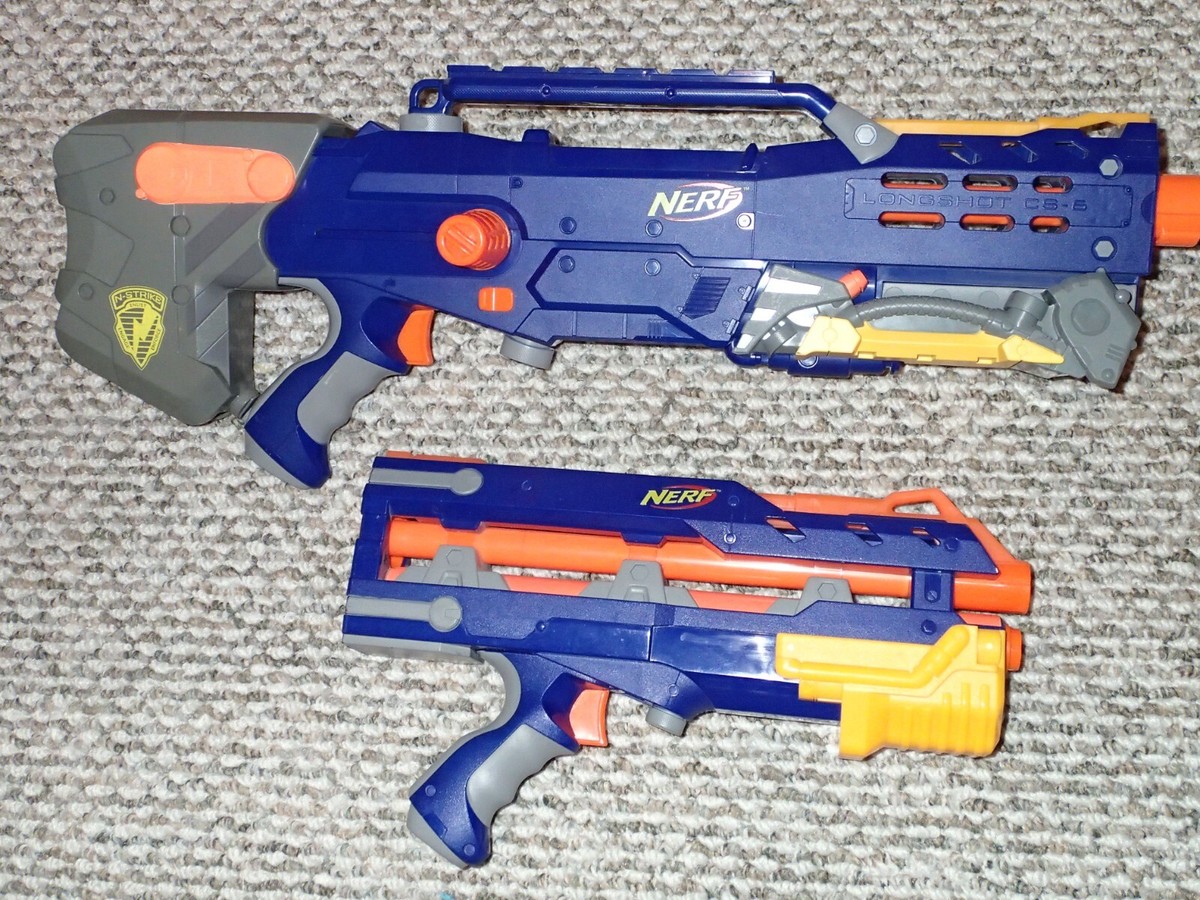 NERF N-Strike LongShot CS-6 Blue Yellow 2006 - Tested / Working | eBay