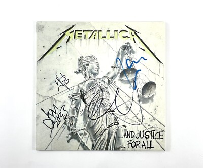 Metallica Rare Band Signed And Justice For All Vinyl Record Album