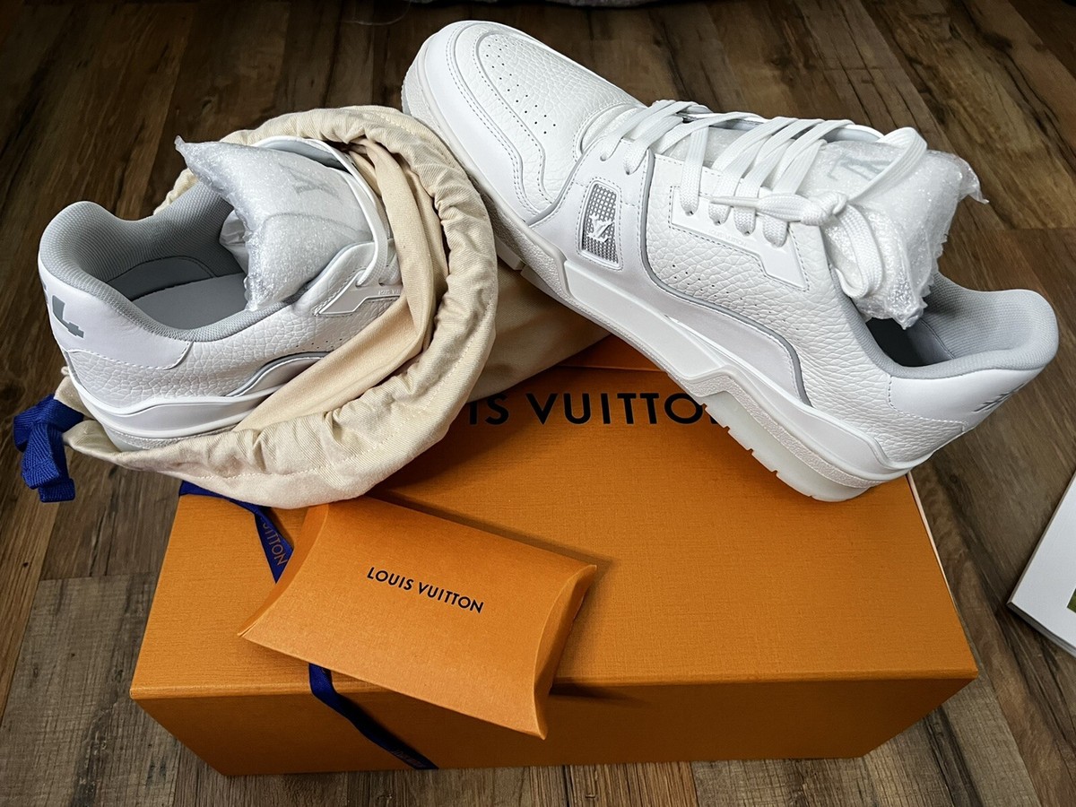 Size 8.5 - Louis Vuitton Trainer White Silver Grey for sale online