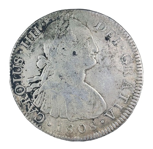 1821 Zs RG MEXICO SPAIN King FERDINAND VII Antique Silver 8 Reales
