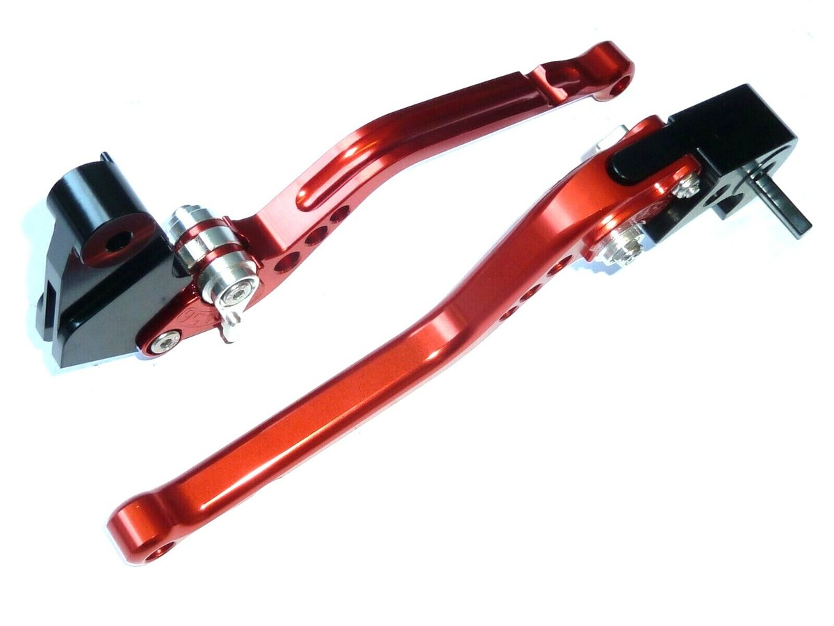 KAWASAKI ZX6R 636 2007-2016 LONG RED BRAKE & CLUTCH LEVERS SET