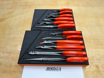 Snap-on Tools USA 12pc Essential Pliers Cutters Orange Foam Sets