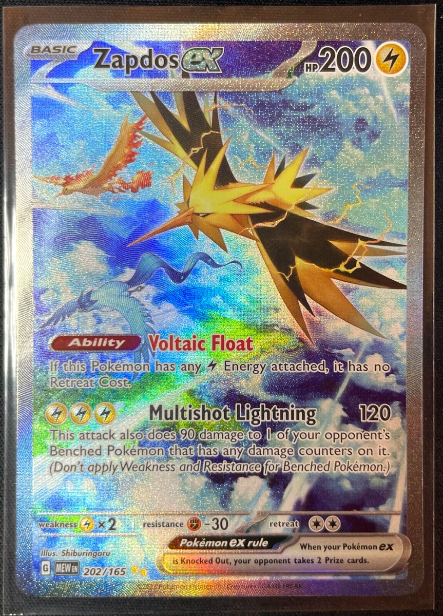 Zapdos Ex Special Illustration Rare 202/165 SV Pokemon 151 English