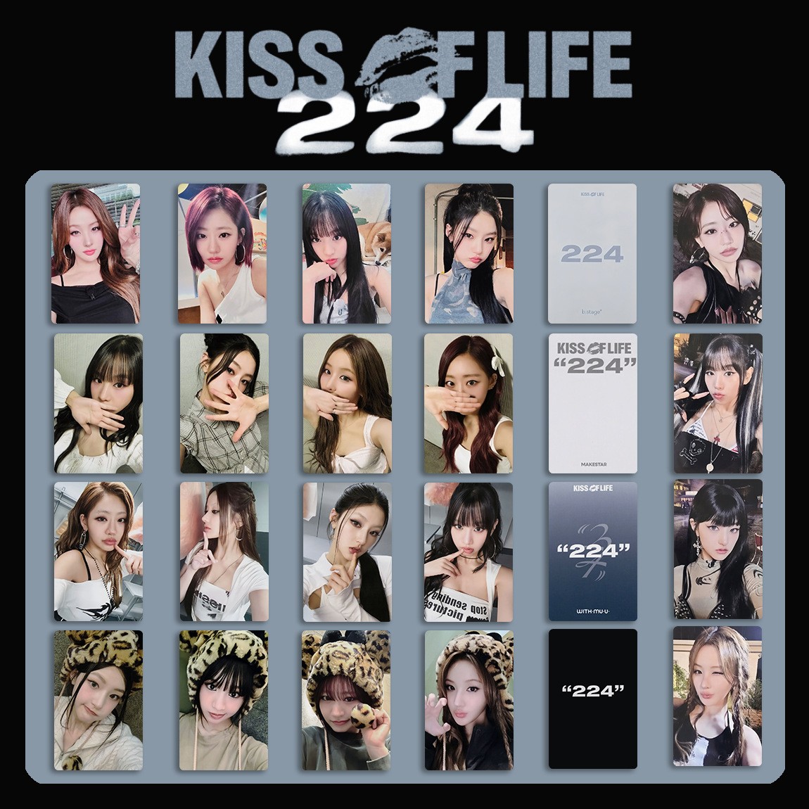 4pcs/set KISS OF LIFE 224 Album K4 Withmuu Self Made Photocard