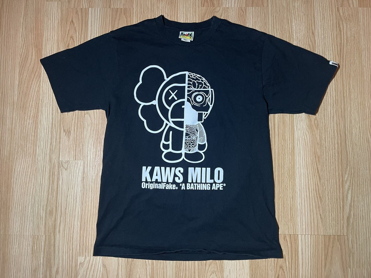 A Bathing Ape Bape Baby Milo Kaws Collaboration T-Shirt Mens Size