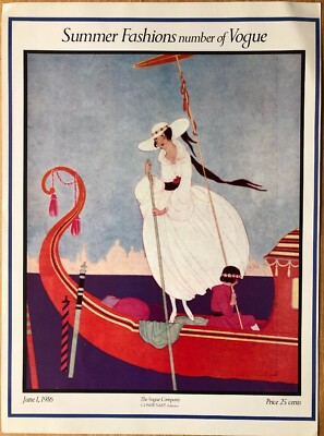 Vintage Vogue Magazine Poster June 1st 1916 Authorised 1970's