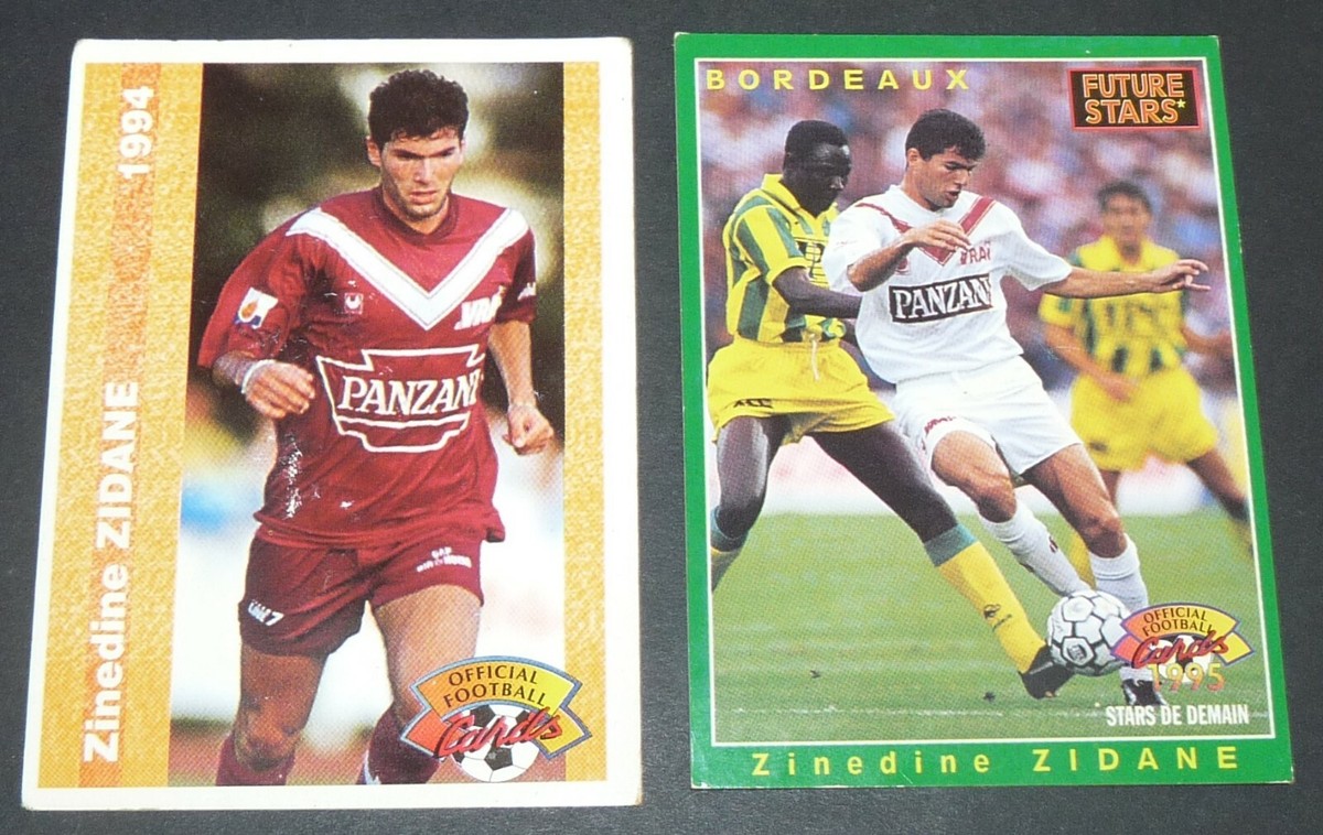 ZINEDINE ZIDANE 93-94 94-95 ROOKIE BORDEAUX PANINI CARD FOOTBALL