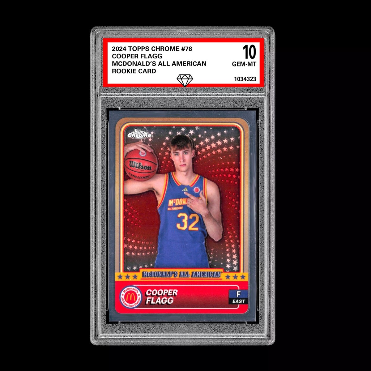 Graded 10 2024 COOPER FLAGG Topps Chrome RC Rookie McDonald's All