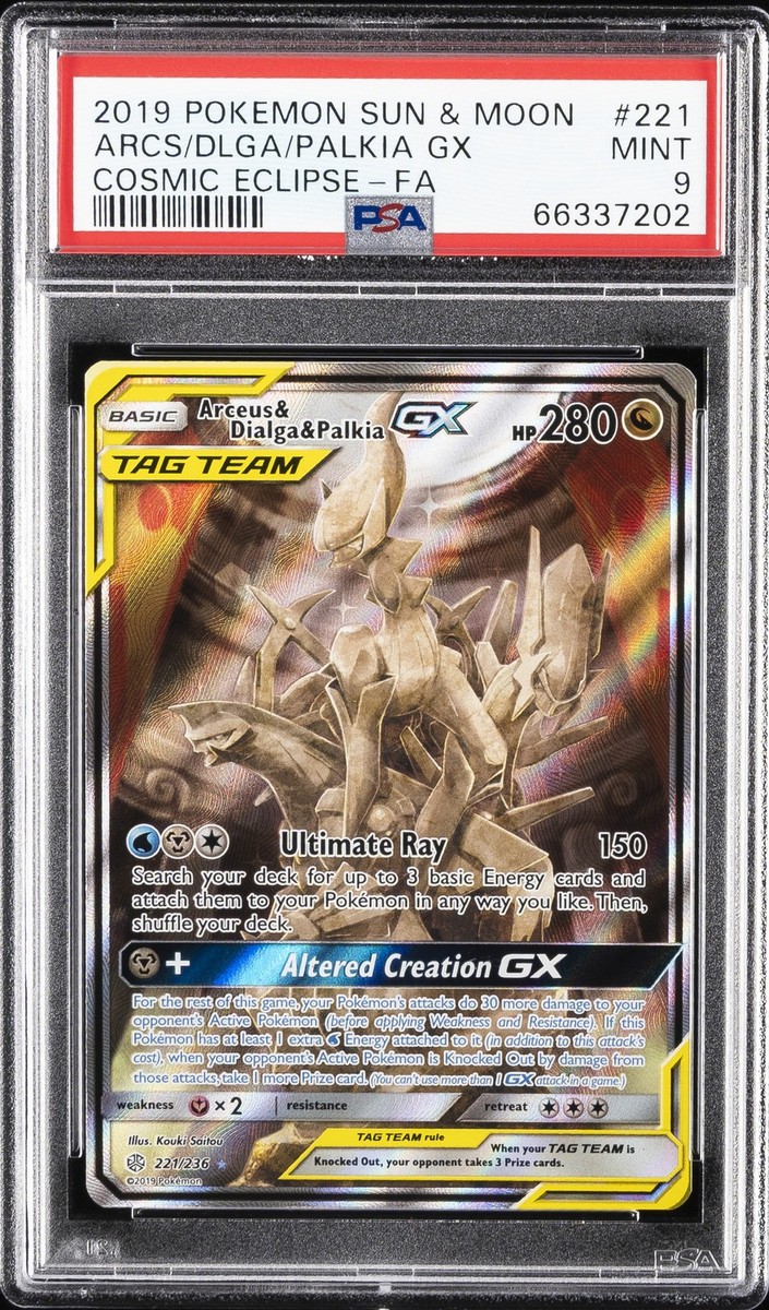 2019 #221 FULL ART/ARCEUS & DIALGA & PALKIA GX PSA 9 | eBay
