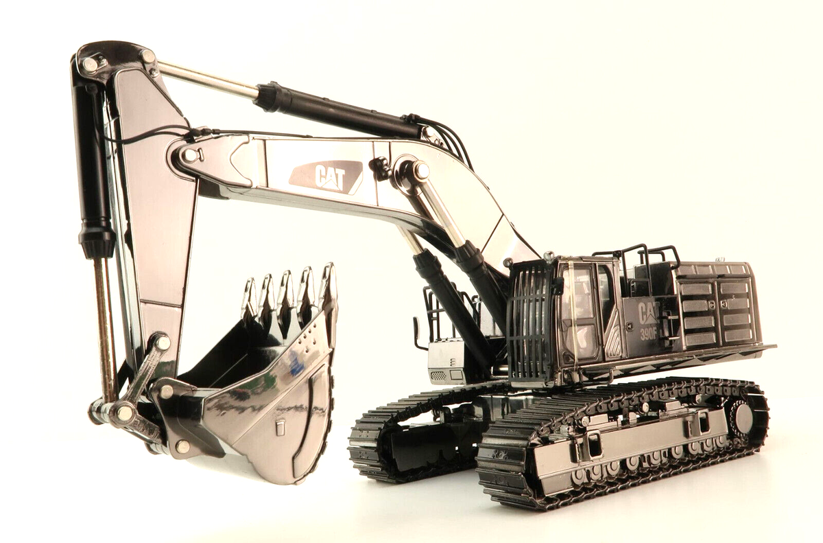 Diecast Masters 85547 CAT 390F L Excavator Gunmetal Chrome