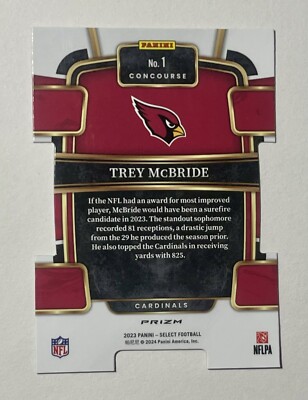 2023 Panini Select Trey McBride #1 Green & Yellow Prizm Concourse