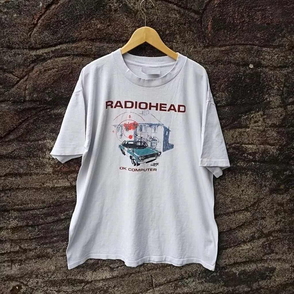 Radiohead Tour 97 Ok Computer Retro White Short Sleeve Unisex T