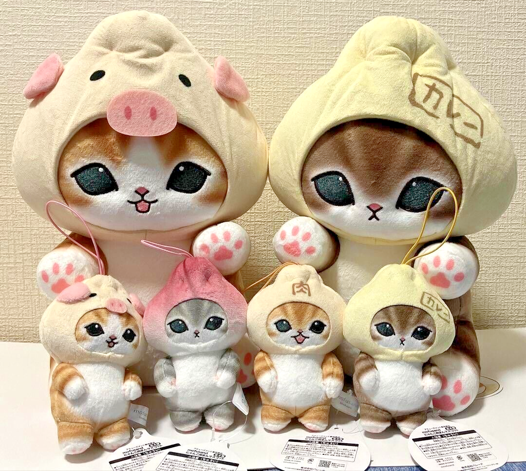 Mofusand Nyanko Pork bun Big Plush doll & Mascot Complete Set of 6